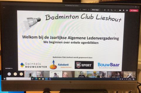 De ALV van Badminton Club Lieshout was dit jaar digitaal.