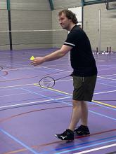 Ruud Huijbers was de winnaar van zijn klasse tijdens de toernooiavond van Badminton Club Lieshout