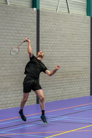 Badminton: op de camping een spel, maar in de zaal een razendsnelle en leuke sport! (foto: Patrick Oosterholt)